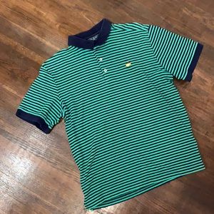 Masters collection Navy and green striped L polo